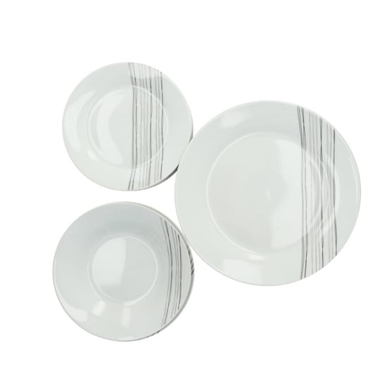 Secret de Gourmet Porseleinen serviesset strepen 6 persoons 18-delig wit/zwart - Image 4