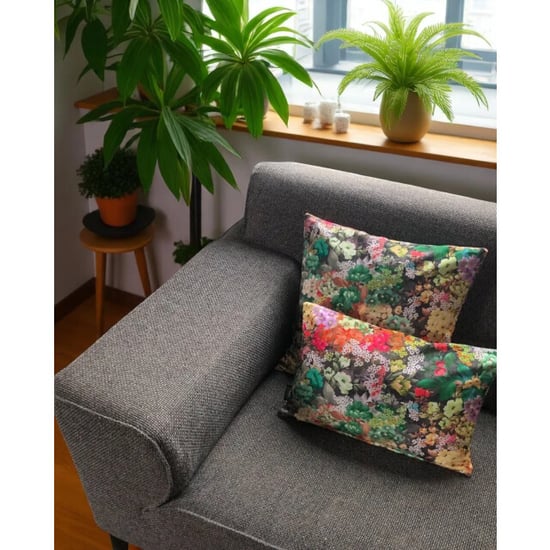 Gek op kussens! Velvet flowers 1 long | 30 x 50 cm | kussenhoes | velvet/polyester - Image 2