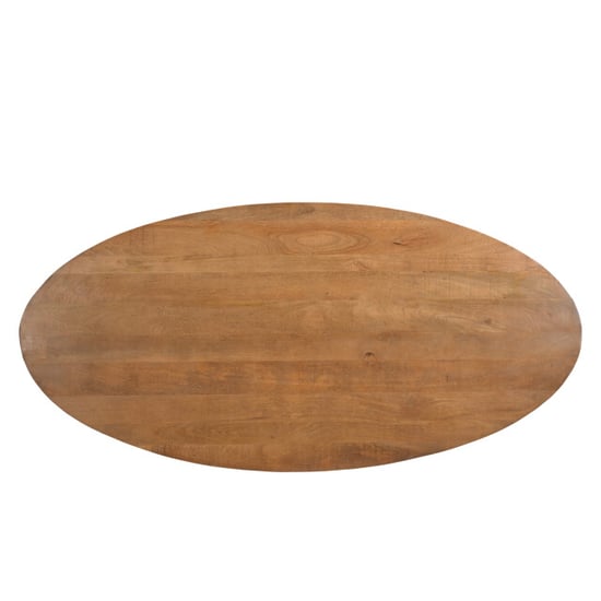Livingfurn eetkamertafel rocky oval 210 cm mangohout / gecoat staal - Image 3