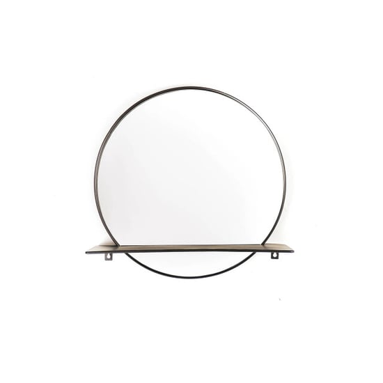 House Vitamin Mirror round metal with shelf black- Ø40cm - Image 3