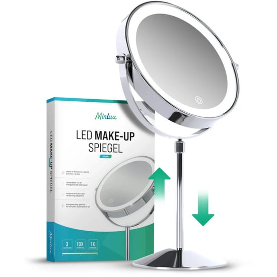 Mirlux Make-up spiegel hoogte verstelbaar chrome 1-10x vergroting - Image 1