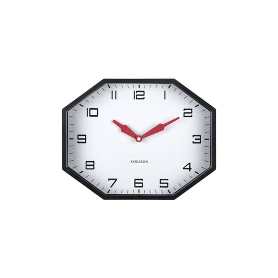 Karlsson wandklok modern factory octagon black & bright red - Image 2