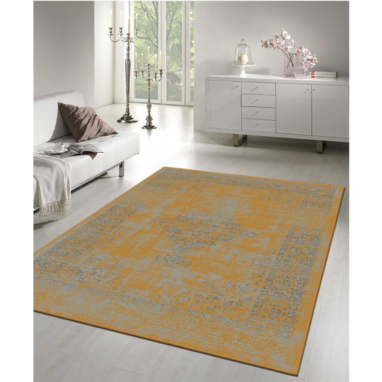 Muratap Istanbul vintage laagpolig vloerkleed retro tapijt mosterd 80x150 cm - Image 5