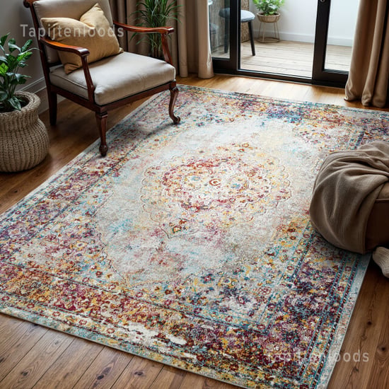 Muratap Picasso keshan vintage vloerkleed multi / beige laagpolig- 240x290 - Image 1