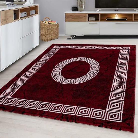Muratap Plus vloerkleed laagpolig tapijt woonkamer rood / wit- 240x340 cm - Image 1