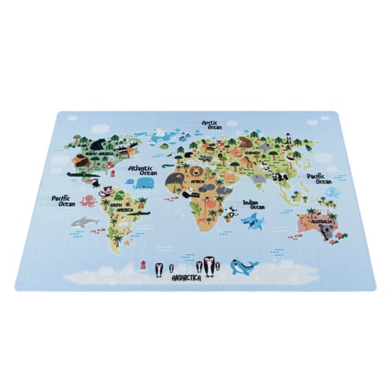 Muratap Play vloerkleed kinderkamer wereldmap laagpolig 140x200 cm - Image 4