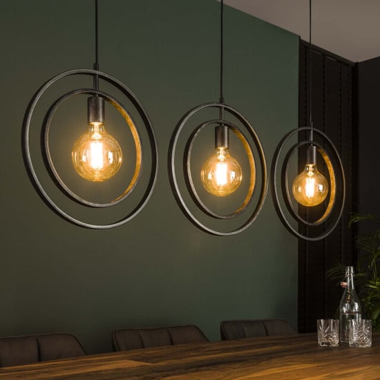 Hoyz Hoyz industriele hanglamp 3 lampen turn around zwart - Image 4
