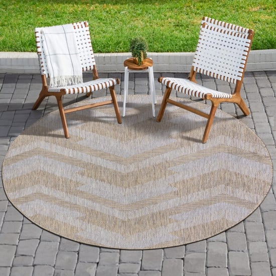 Muratap Uni binnen en buiten rond vloerkleed solid outdoor laagpolig tapijt 120 cm rond - Image 1