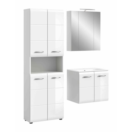 Furnilux Ice badkamercombinatie inclusief verlichting hoogglans mdf tz nb - Image 1