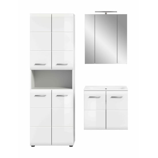 Furnilux Ice badkamercombinatie inclusief verlichting hoogglans mdf tz nb - Image 2