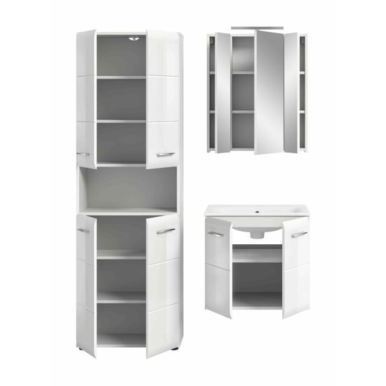 Furnilux Ice badkamercombinatie inclusief verlichting hoogglans mdf tz nb - Image 4