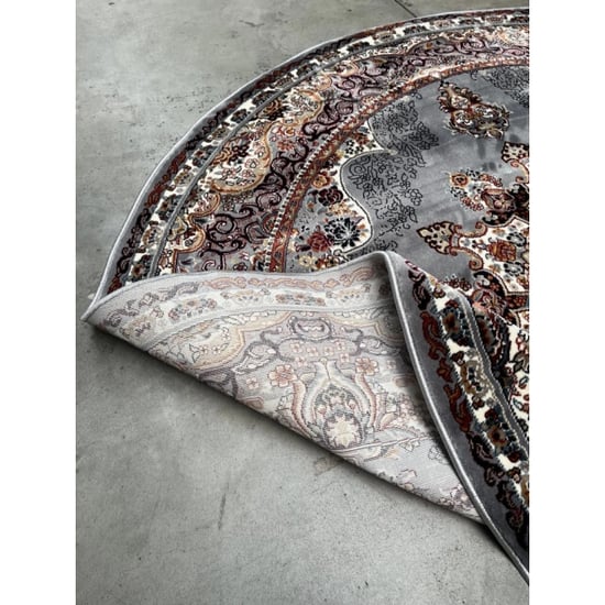 Muratap Isfahan oosters vloerkleed nain laagpolig klassiek vintage tapijt rond / multi- 250 cm rond - Image 3