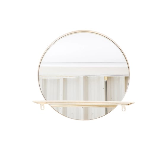 House Vitamin Mirror round metal with shelf sand- Ø40cm - Image 2