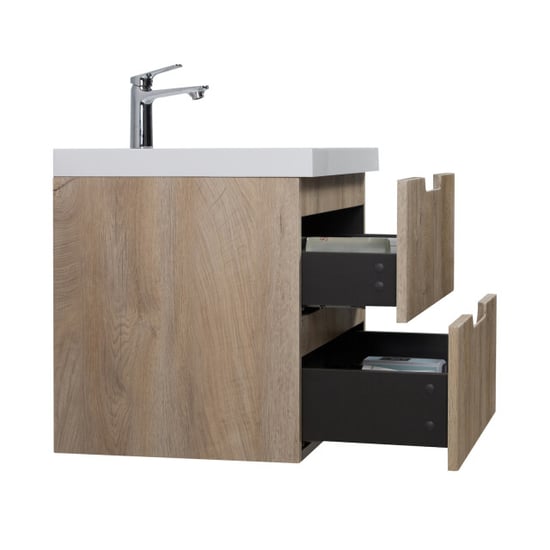 Badplaats Badkamermeubel set thermis 60cm licht badmeubel met wastafel - Image 5