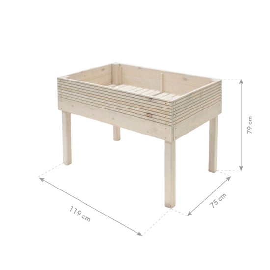 Westmann Frieda houten plantenbak op poten 75x119x79 cm licht - Image 2
