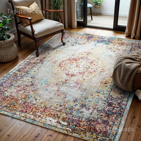 Muratap Picasso keshan vintage vloerkleed multi / beige laagpolig- 300x400 - Image 1