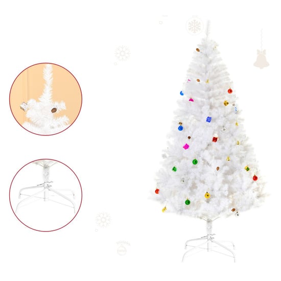 Homcom Te kunstkerstboom kant-en-klaar met decoratie Ø85cm 150 cm - - Image 6