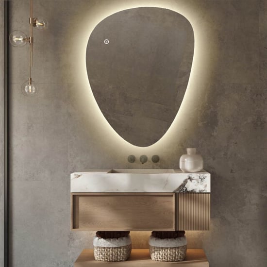 Vtw Living Badkamerspiegel asymmetrisch spiegel asymmetrisch led verlichting anti - Image 3