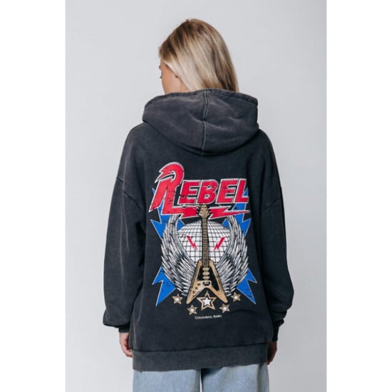 Colourful Rebel Rebel guitar oversized hoodie - Image 1