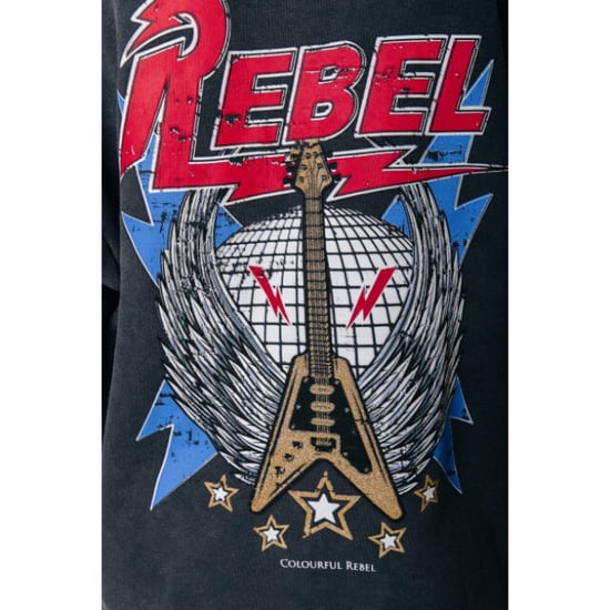 Colourful Rebel Rebel guitar oversized hoodie - Image 5