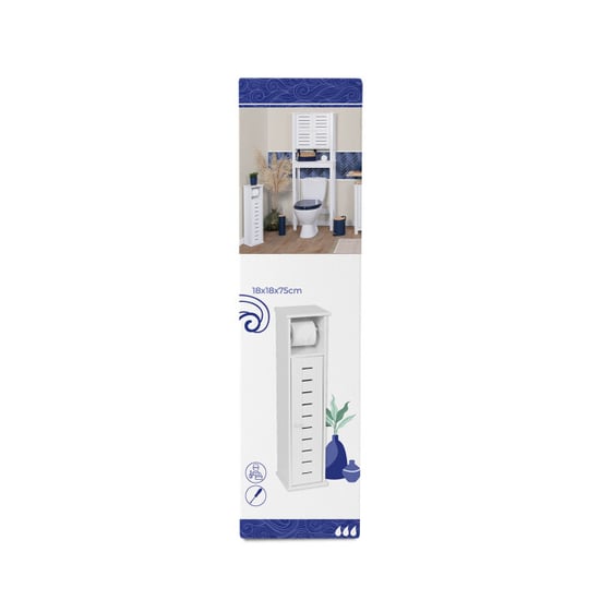 4goodz Toiletrolhouder met toiletroldispenser santorini 18x18x75 cm - - Image 2