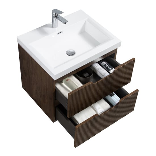 Badplaats Badkamermeubel set thermis 60cm bruin badmeubel met - Image 5