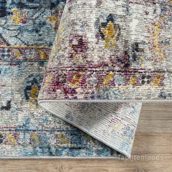 Muratap Picasso heriz vintage rond vloerkleed multi / blauw laagpolig- 133 - Image 3