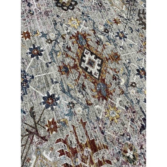 Muratap Picasso sarough rond vloerkleed vintage tapijt woonkamer multi / grijs- 200 cm - Image 2
