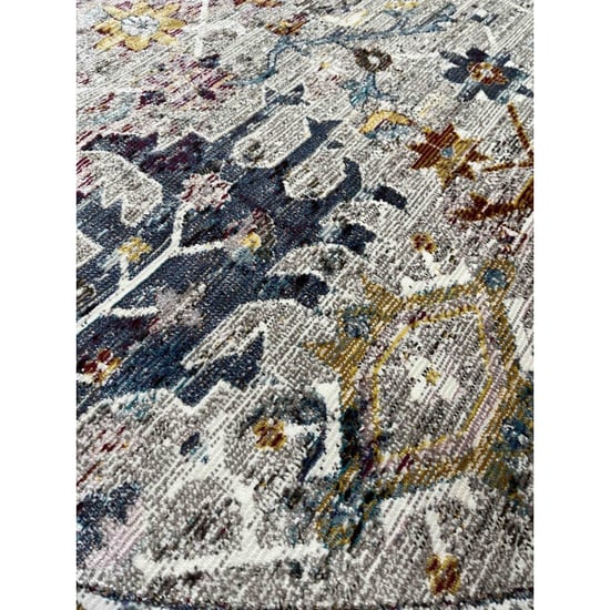 Muratap Picasso sarough rond vloerkleed vintage tapijt woonkamer multi / grijs- 200 cm - Image 3