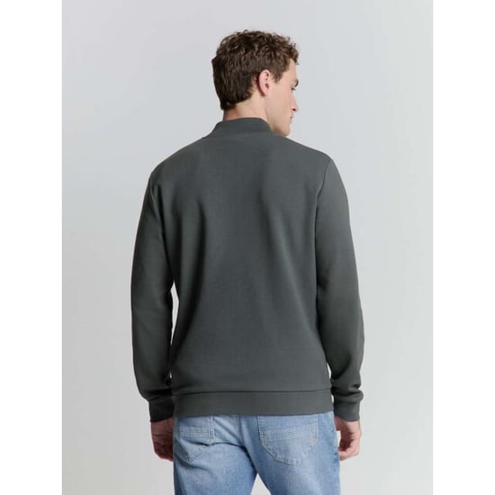 No Excess Sweater full zipper jacquard mix dark steel - Image 3