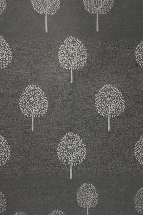 Tree Print Cashmere Blend Scarf With Tassels in Grey - Image 3