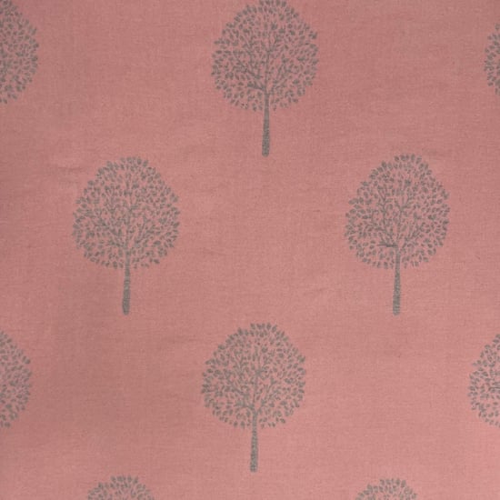 Tree Print Cashmere Blend Scarf With Tassels in Pink - Image 4
