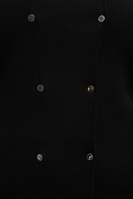 Plus Size Viscose Blend Stud Detail Long Sleeve Knit Top - Image 4
