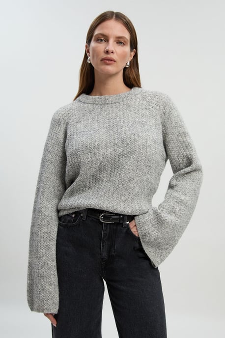 Sequin Knit Tie Bow Jumper - Image 1