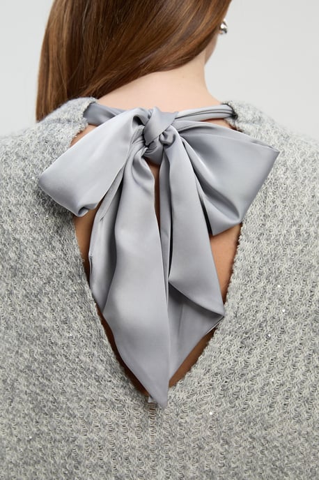 Sequin Knit Tie Bow Jumper - Image 3