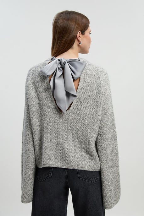 Sequin Knit Tie Bow Jumper - Image 5