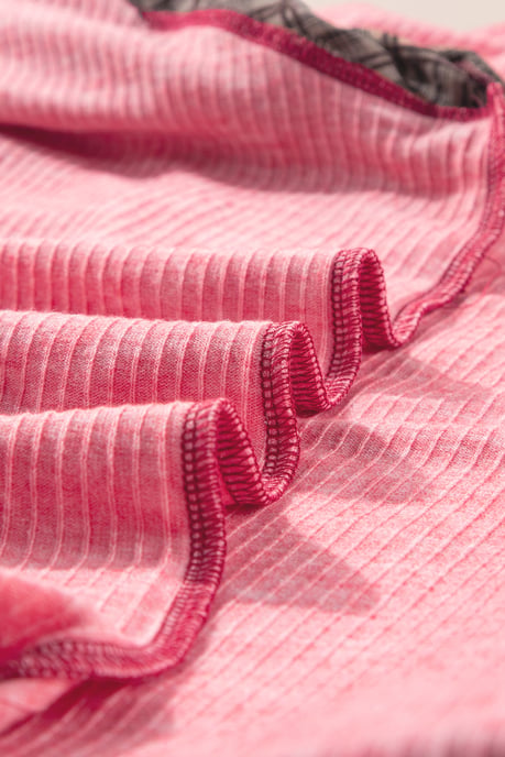 Patchwork Ribbad Stickad Topp - Image 3