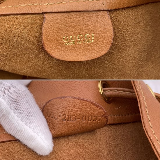 Gucci vintage leren rugzak van bamboe - Image 5