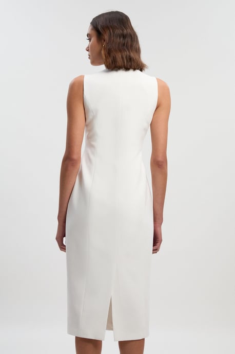 Compact Essential Button Pencil Midi Dress - Image 4