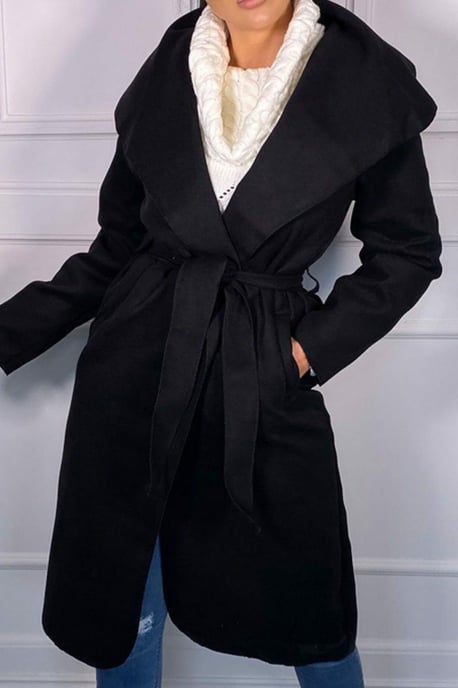 Waterfall Duster Belted Long Coat - Image 3