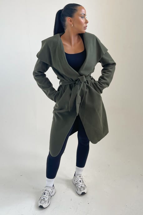 Waterfall Duster Belted Long Coat - Image 1