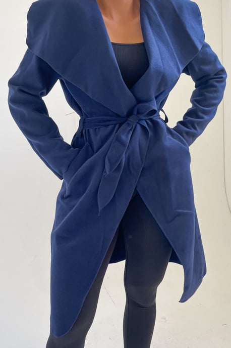 Waterfall Duster Belted Long Coat - Image 3