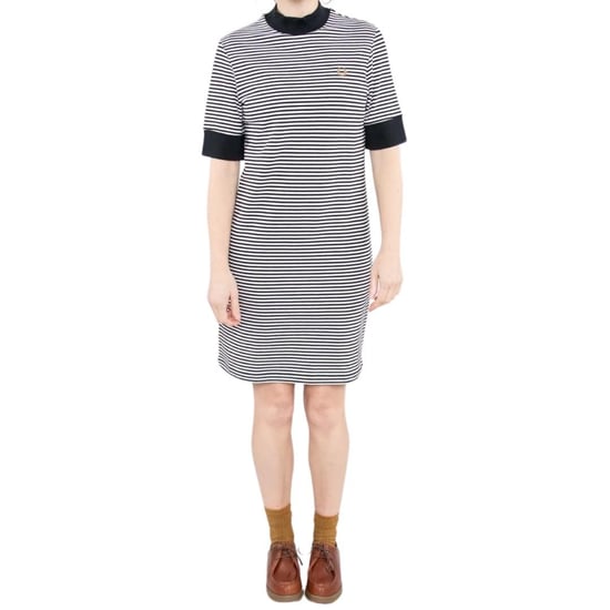Fred Perry Dames/Dames Gestreept T-shirt Jurk (Wit, Marine) - Image 3