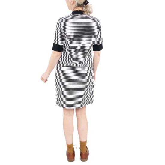 Fred Perry Dames/Dames Gestreept T-shirt Jurk (Wit, Marine) - Image 4