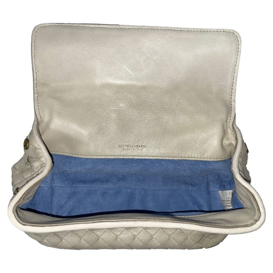 Bottega Veneta Vlinder Intrecciato Flap Clutch Bag in Beige Leder - Image 5