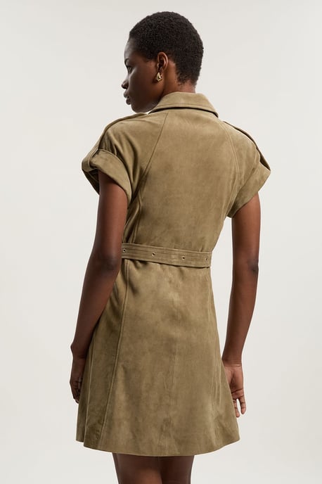 Suede Utility Mini Dress - Image 3