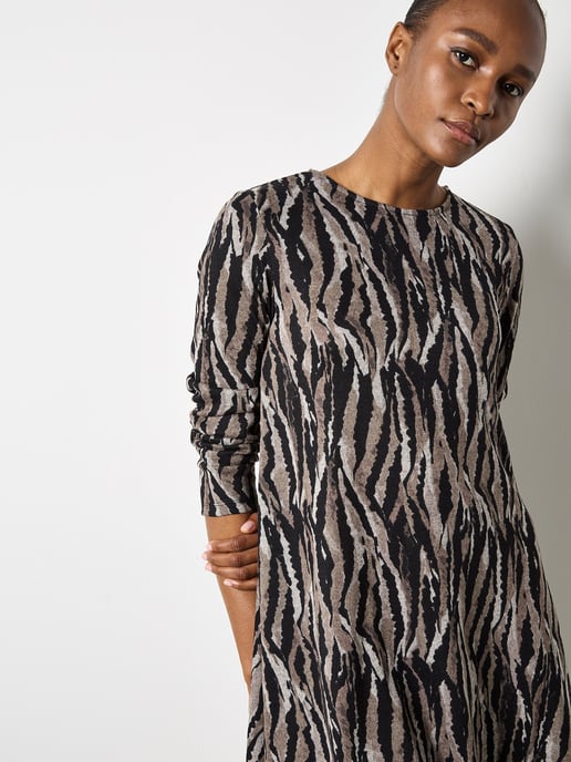 Apricot Zebra Knit Swing Mini Dress - Image 3