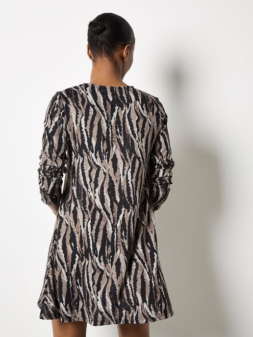 Apricot Zebra Knit Swing Mini Dress - Image 4