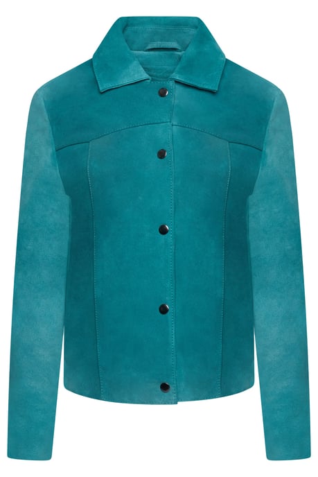 Ashley Suede Jacket in Turquoise - Image 2