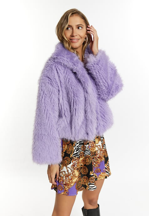 Faina Blouson van namaakbont Dames lichtpaars - Image 3